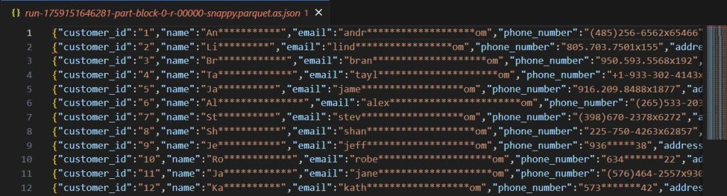 OutputFile - AWS Glue Studio Guide: No-Code PII Redaction in CSV Files